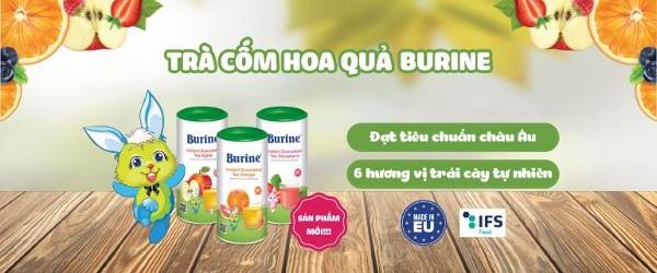 Trà cốm hoa quả Burine với 6 hương vị trái cây