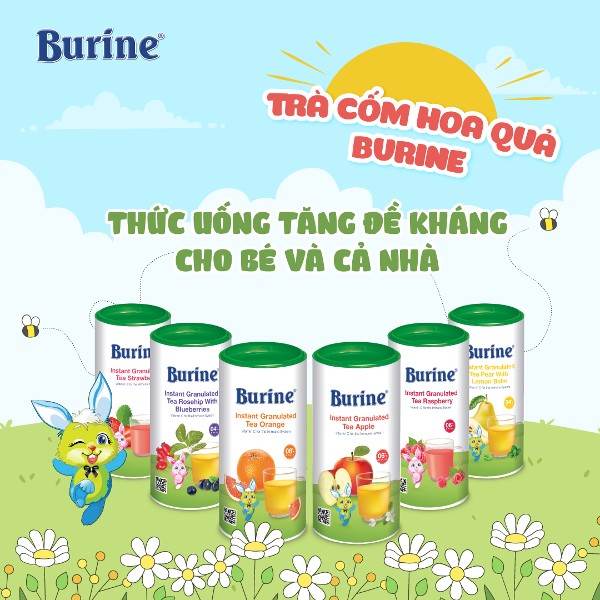 Uống trà cốm Burine từ tháng thứ 4 trở đi giúp trẻ bổ sung hàm lượng vitamin C và khoáng chất