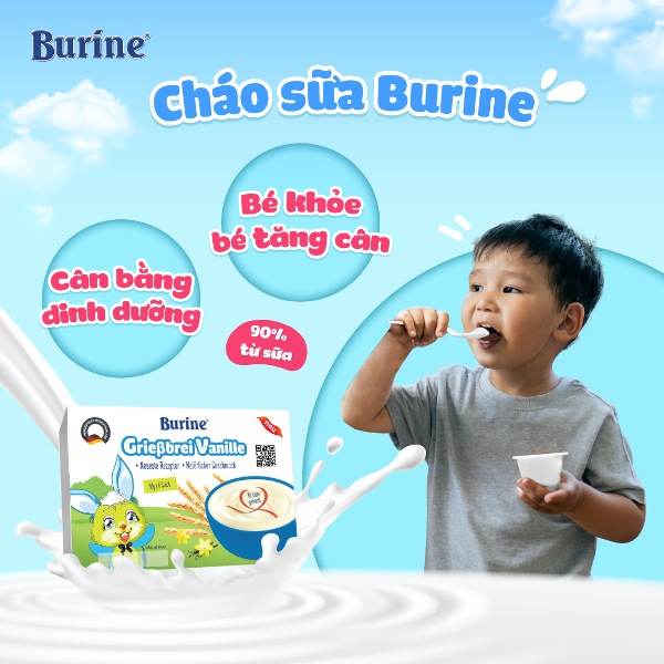 Cháo sữa Burine - Thực đơn ăn dặm tuyệt hảo cho bé