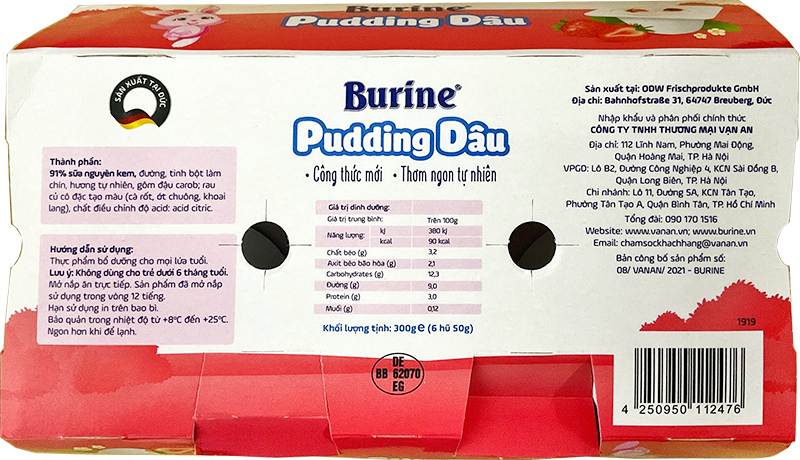 Pudding Burine dâu tây